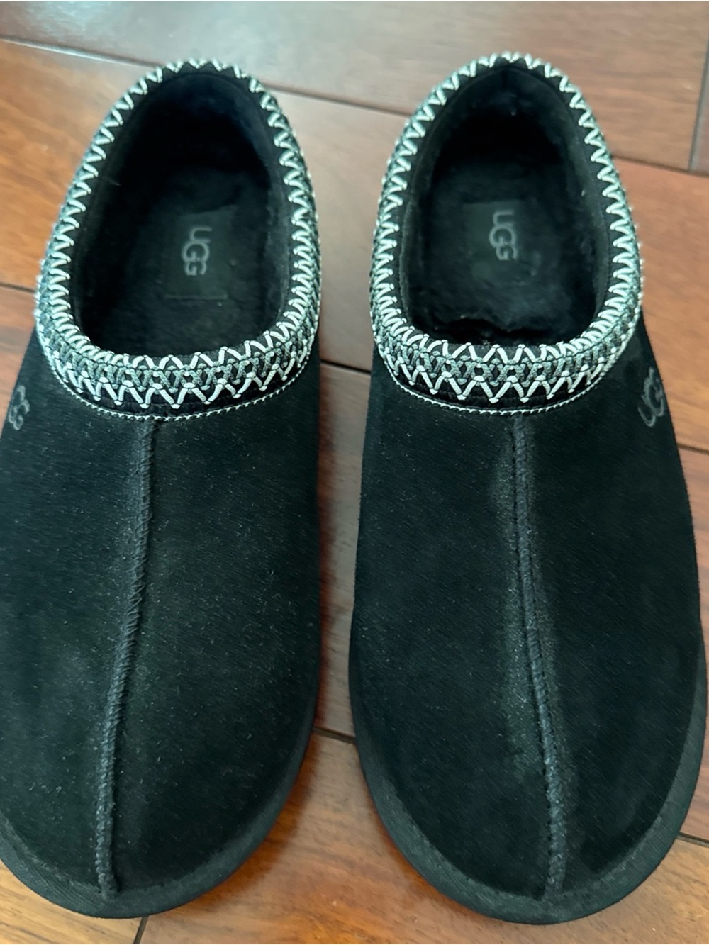 UGG Men’s Black Suede Slip-On Moccasin Slippers